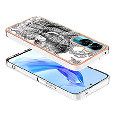 Funda Silicona Gel Goma Patron de Moda Carcasa YB8 para Huawei Honor 90 Lite 5G Gris