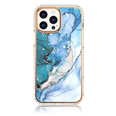 Funda Silicona Gel Goma Patron de Moda Carcasa YJ1 para Apple iPhone 13 Pro Azul