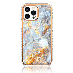 Funda Silicona Gel Goma Patron de Moda Carcasa YJ1 para Apple iPhone 13 Pro Max Gris