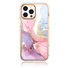 Funda Silicona Gel Goma Patron de Moda Carcasa YJ1 para Apple iPhone 13 Pro Rosa