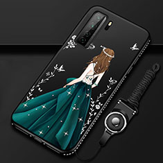 Funda Silicona Gel Goma Vestido de Novia Carcasa K01 para Huawei P40 Lite 5G Verde