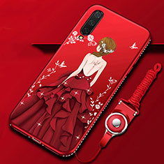 Funda Silicona Gel Goma Vestido de Novia Carcasa K01 para Xiaomi Mi A3 Rojo