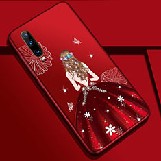 Funda Silicona Gel Goma Vestido de Novia Carcasa K02 para Huawei P30 Rojo