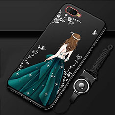 Funda Silicona Gel Goma Vestido de Novia Carcasa M02 para Oppo R15X Negro