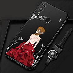 Funda Silicona Gel Goma Vestido de Novia Carcasa para Huawei Honor 10 Lite Gris Oscuro