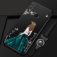 Funda Silicona Gel Goma Vestido de Novia Carcasa para Huawei Honor 10 Lite Negro