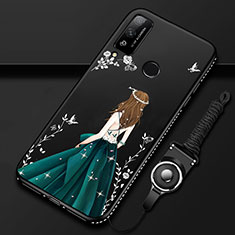 Funda Silicona Gel Goma Vestido de Novia Carcasa para Huawei Honor Play4T Verde
