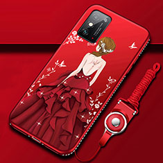 Funda Silicona Gel Goma Vestido de Novia Carcasa para Huawei Honor X10 Max 5G Rojo