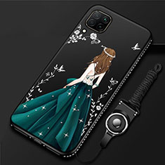 Funda Silicona Gel Goma Vestido de Novia Carcasa para Huawei Nova 7i Negro