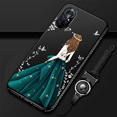 Funda Silicona Gel Goma Vestido de Novia Carcasa para Huawei Nova 8 5G Negro