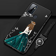 Funda Silicona Gel Goma Vestido de Novia Carcasa para Oppo A32 Negro