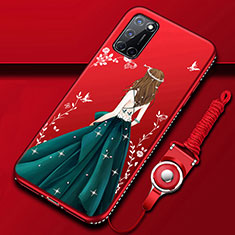 Funda Silicona Gel Goma Vestido de Novia Carcasa para Oppo A92 Multicolor