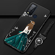 Funda Silicona Gel Goma Vestido de Novia Carcasa para Vivo Y50 Verde