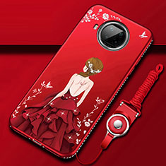 Funda Silicona Gel Goma Vestido de Novia Carcasa para Xiaomi Mi 10i 5G Rojo