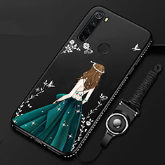 Funda Silicona Gel Goma Vestido de Novia Carcasa para Xiaomi Redmi Note 8 (2021) Negro