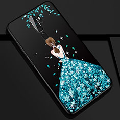 Funda Silicona Gel Goma Vestido de Novia Carcasa S01 para Oppo A11X Azul