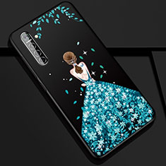 Funda Silicona Gel Goma Vestido de Novia Carcasa S01 para Oppo K5 Azul