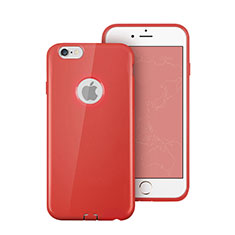 Funda Silicona Goma con Agujero para Apple iPhone 6S Plus Rojo