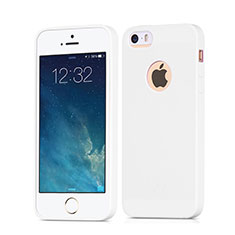 Funda Silicona Goma con Agujero para Apple iPhone SE Blanco