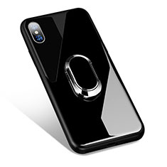 Funda Silicona Goma con Soporte Z01 para Apple iPhone Xs Max Negro