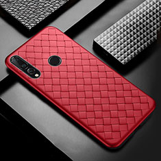 Funda Silicona Goma de Cuero Carcasa A01 para Huawei Enjoy 9s Rojo