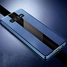 Funda Silicona Goma de Cuero Carcasa A01 para Samsung Galaxy S10 Azul