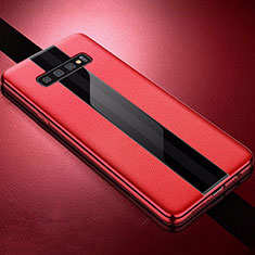 Funda Silicona Goma de Cuero Carcasa A01 para Samsung Galaxy S10 Plus Rojo
