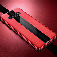 Funda Silicona Goma de Cuero Carcasa A01 para Samsung Galaxy S10 Rojo