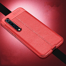 Funda Silicona Goma de Cuero Carcasa A01 para Xiaomi Mi 10 Rojo