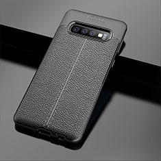 Funda Silicona Goma de Cuero Carcasa A02 para Samsung Galaxy S10 Negro