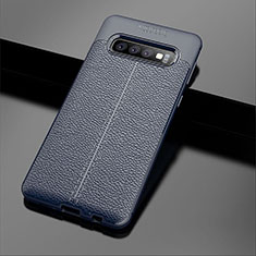 Funda Silicona Goma de Cuero Carcasa A02 para Samsung Galaxy S10 Plus Azul