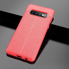 Funda Silicona Goma de Cuero Carcasa A02 para Samsung Galaxy S10 Plus Rojo