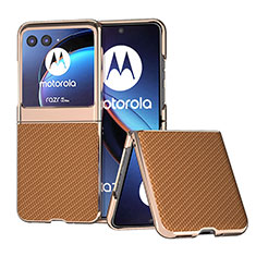 Funda Silicona Goma de Cuero Carcasa B04H para Motorola Moto Razr 40 Ultra 5G Marron Claro
