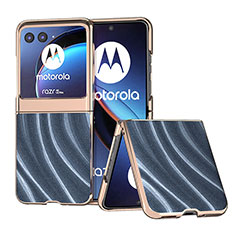 Funda Silicona Goma de Cuero Carcasa B05H para Motorola Moto Razr 40 Ultra 5G Azul