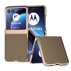 Funda Silicona Goma de Cuero Carcasa B06H para Motorola Moto Razr 40 Ultra 5G Marron