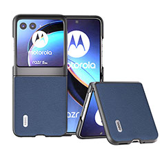 Funda Silicona Goma de Cuero Carcasa B12H para Motorola Moto Razr 40 Ultra 5G Azul