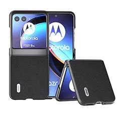 Funda Silicona Goma de Cuero Carcasa B12H para Motorola Moto Razr 40 Ultra 5G Negro