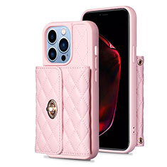 Funda Silicona Goma de Cuero Carcasa BF1 para Apple iPhone 14 Pro Oro Rosa