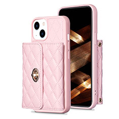 Funda Silicona Goma de Cuero Carcasa BF1 para Apple iPhone 15 Oro Rosa
