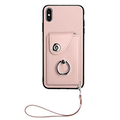 Funda Silicona Goma de Cuero Carcasa BF1 para Apple iPhone X Oro Rosa