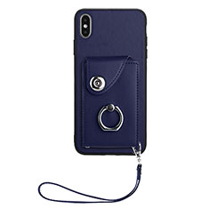 Funda Silicona Goma de Cuero Carcasa BF1 para Apple iPhone Xs Azul