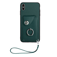 Funda Silicona Goma de Cuero Carcasa BF1 para Apple iPhone Xs Verde Noche