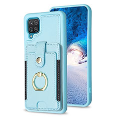 Funda Silicona Goma de Cuero Carcasa BF2 para Samsung Galaxy A12 Azul Claro