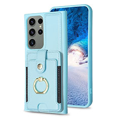 Funda Silicona Goma de Cuero Carcasa BF2 para Samsung Galaxy S22 Ultra 5G Azul Claro