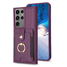 Funda Silicona Goma de Cuero Carcasa BF2 para Samsung Galaxy S22 Ultra 5G Morado