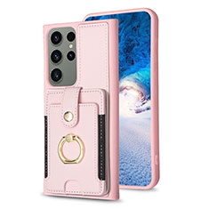 Funda Silicona Goma de Cuero Carcasa BF2 para Samsung Galaxy S22 Ultra 5G Oro Rosa