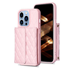 Funda Silicona Goma de Cuero Carcasa BF3 para Apple iPhone 13 Pro Oro Rosa
