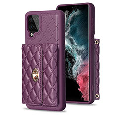 Funda Silicona Goma de Cuero Carcasa BF3 para Samsung Galaxy A12 Nacho Morado