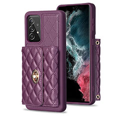 Funda Silicona Goma de Cuero Carcasa BF3 para Samsung Galaxy A52s 5G Morado