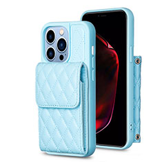 Funda Silicona Goma de Cuero Carcasa BF4 para Apple iPhone 13 Pro Max Azul